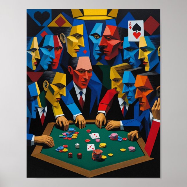 Póster Jugadores de póquer de estilo cubano alrededor de  (Frente)
