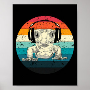 Póster Jugadores divertidos del juego de video de Gecko d