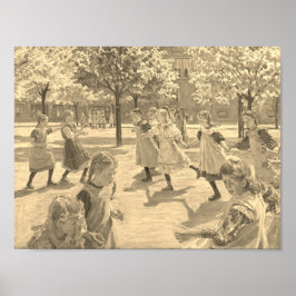PÓSTER JUGANDO A NIÑOS POR PETER HANSEN POSTER