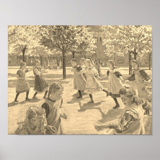 PÓSTER JUGANDO A NIÑOS POR PETER HANSEN POSTER (Frente)