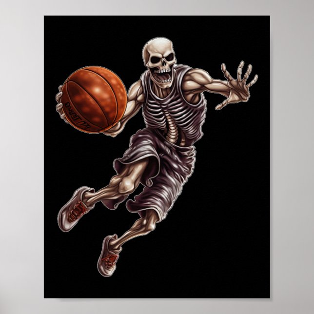 Póster Jugando al baloncesto Guay Funny Halloween 1 (Frente)