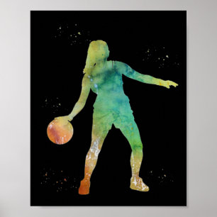 Póster Jugando Chica de baloncesto