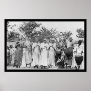 Póster Jugando flauta y tambores en el Sahara 1898