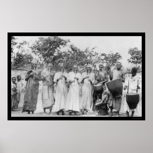 Póster Jugando flauta y tambores en el Sahara 1898 (Frente)
