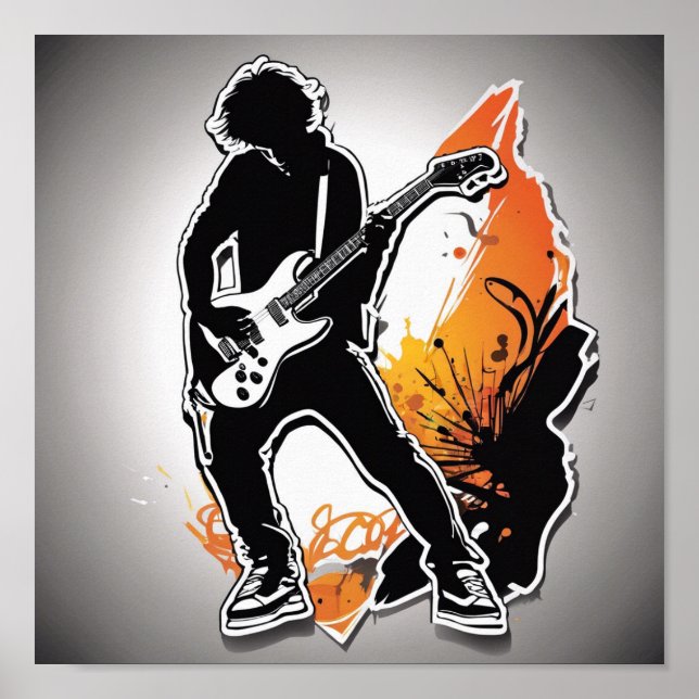 Póster Jugando guitarra (Frente)