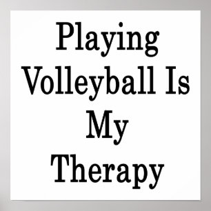 Póster Jugar a voleibol es mi terapia