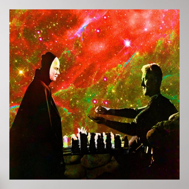 Póster Jugar al ajedrez con muerte (Frente)