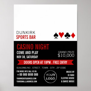 Póster Jugar al juego de cartas, Noche del Casino, Indust