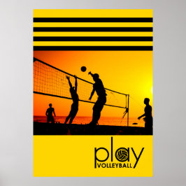 Póster Jugar al voleibol