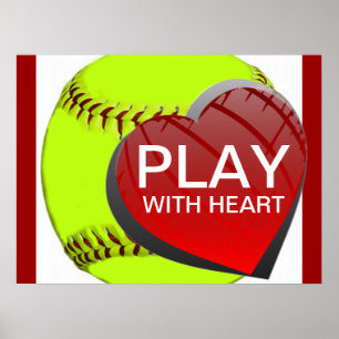 Póster Jugar con el Poster de Heart Softball
