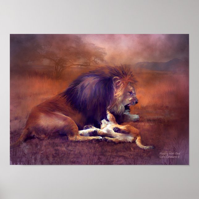Póster Jugar con papá Poster de arte/impresión (Frente)