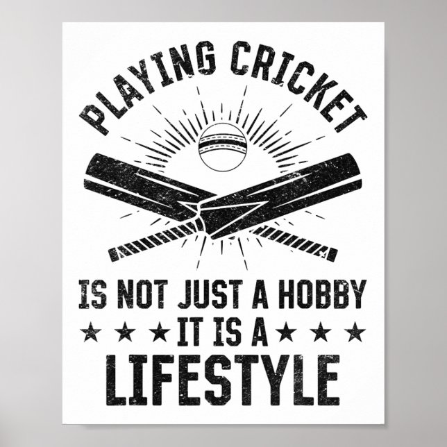 Póster Jugar Cricket No Es Solo Un Pasatiempo  (Frente)