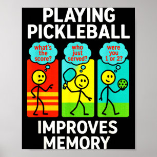 Póster Jugar pickleball mejora la memoria - jugador diver