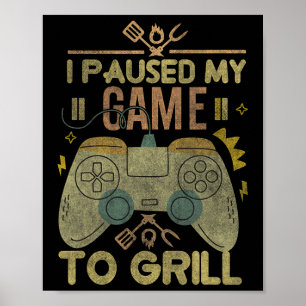 Póster Jugar Y Fumar Me Paré El Juego Para Grill Gamin