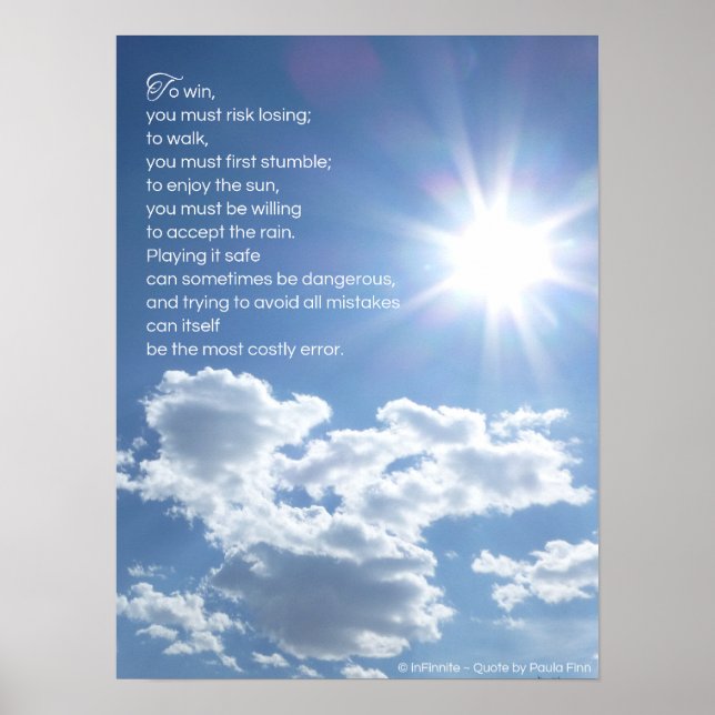 Póster Jugarlo seguro puede ser peligroso...Inspirador (Frente)