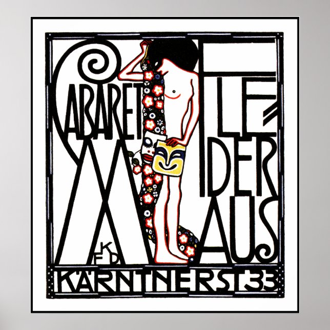 Póster Jugendstil - Poster Art Nouveau: Fledermas de Caba (Frente)