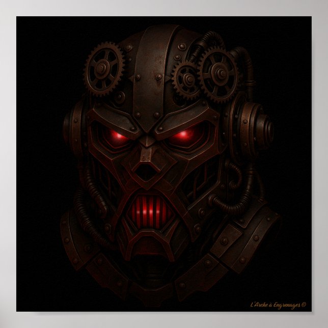 Póster Juggernaut Mask – Dark Steampunk Art (Frente)