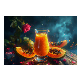 Póster Jugo de PAPAYA exprimido Fresco - 
