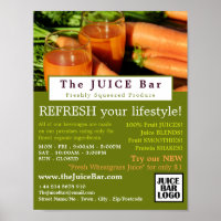 Jugo de zanahoria, publicidad de barra de jugo