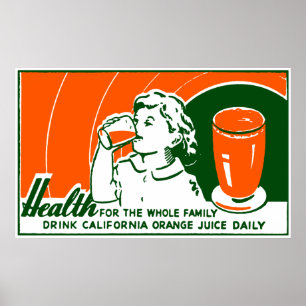 Póster Jugo Naranja de bebida 1925