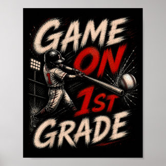 Póster Juguemos Camiseta de béisbol de primer grado De vu