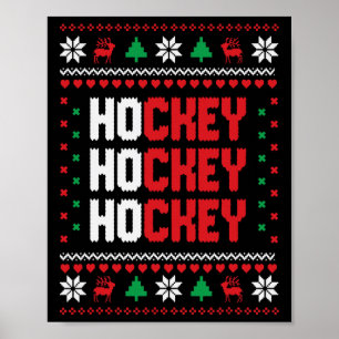 Póster Juguemos Hockey Jersey Feo De Navidad Ho Ho Ho Fie