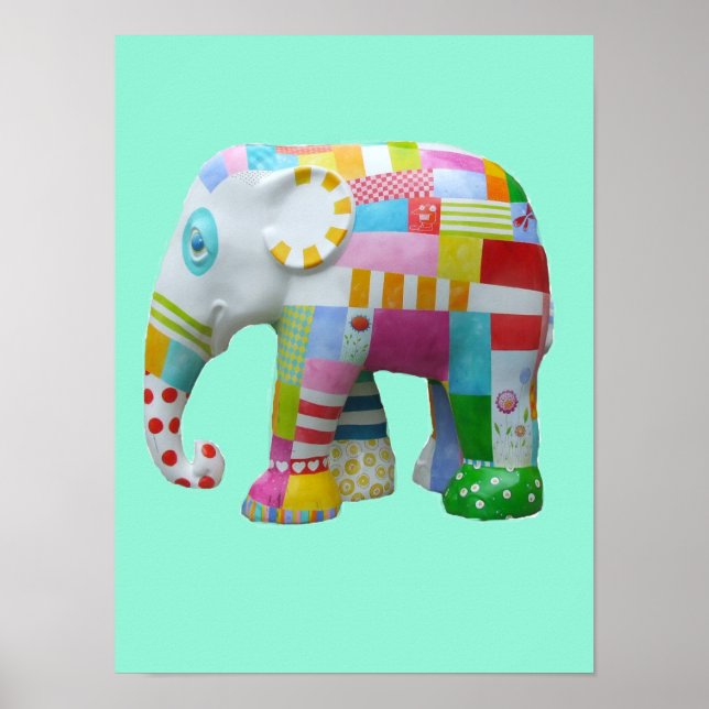Póster Juguete de juguete lindo elefante retro juguete ca (Frente)