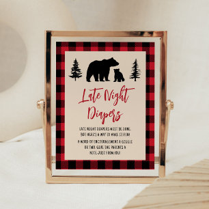 Póster Juguete de lumberjack de oso tardío
