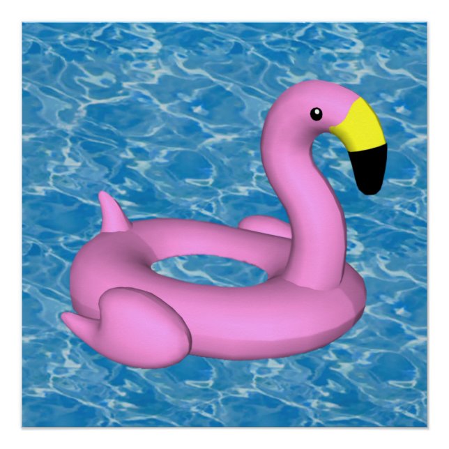 Póster Juguete de piscina de flamingo rosa (Anverso)