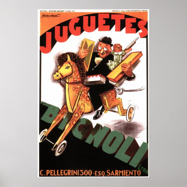 Póster JUGUETES BIGNOLI tienda italiana de juguetes Achil (Frente)