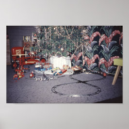 Póster Juguetes de árbol y de vintage de mediados del sig