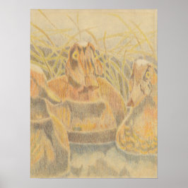 Póster Juguetes de pato de madera sobre estanques