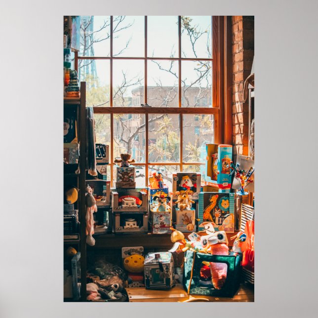 PÓSTER JUGUETES DE PLUSH ASORCIADOS EN ESCUELA DE MADERA  (Frente)