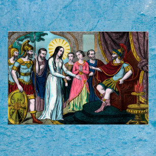 Póster Juicio a Santa Filomena antes del emperador Diocle