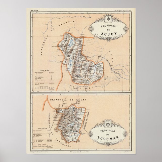 Póster Jujuy y Tucuman, Argentina (Frente)