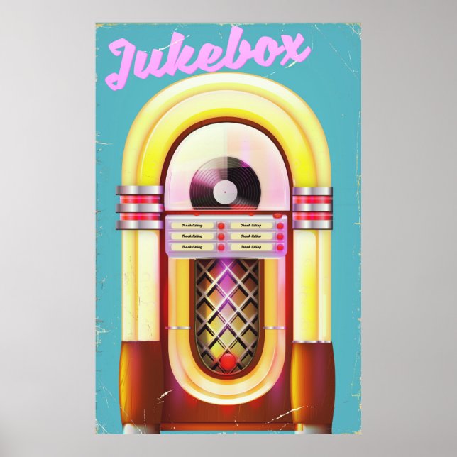 Póster Jukebox de música vintage (Frente)