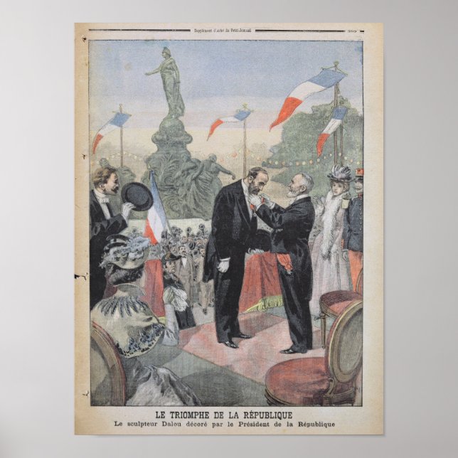 Póster Jules Dalou  being awarded with the medal (Frente)