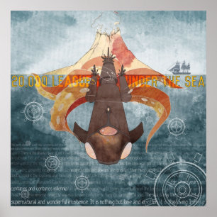 Póster Jules Verne 20000 Ligas bajo el mar