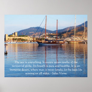 Póster Jules Verne CITA sobre el POSTER del océano