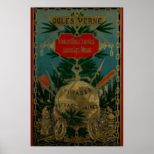 Póster Jules Verne Viajes Extraordinarios