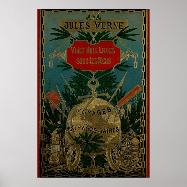 Póster Jules Verne Viajes Extraordinarios (Frente)