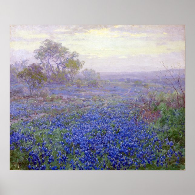 Póster Julian Onderdonk A Cloudy Day, Bluebonnets (Frente)