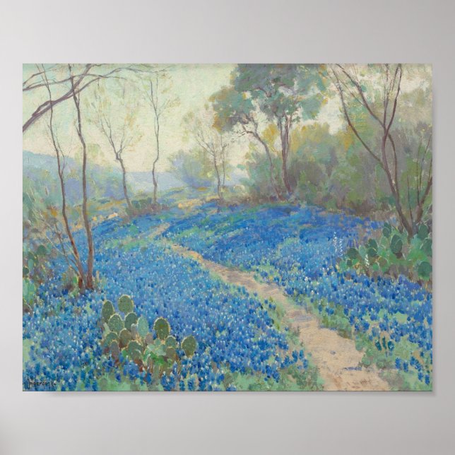 Póster Julian Onderdonk - Una colina de Bluebonnets (Frente)