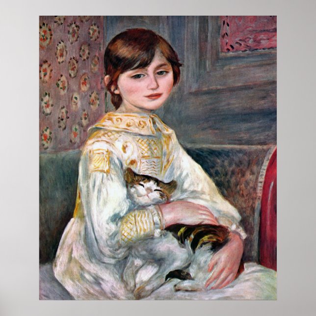 Póster Julie Manet (niño con gato) Renoir (Frente)