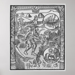 Póster Julio, haymaking, cáncer