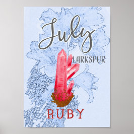 Póster Julio Larkspur y cumpleaños Ruby