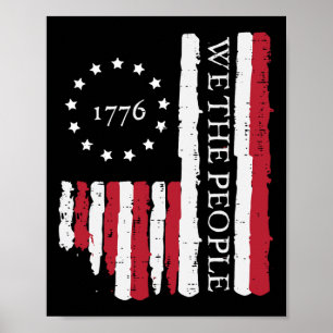 Póster Julio We The People Bandera Estadounidense 1776 Ho