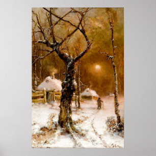 Póster Julius Kpalanca: Paseo Nocturno de Invierno