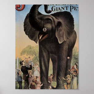 Póster Jumbo El Gigante Teatro Retro Elefante