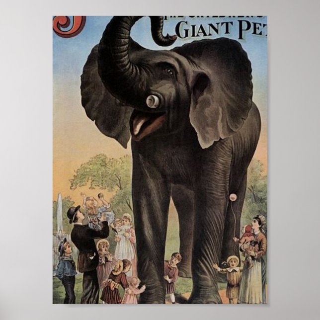 Póster Jumbo El Gigante Teatro Retro Elefante (Frente)